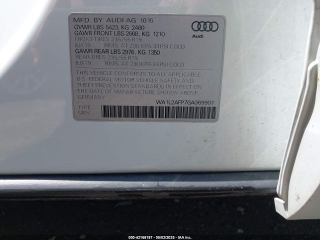 WA1L2AFP7GA069901 Audi Q5 2.0t Premium