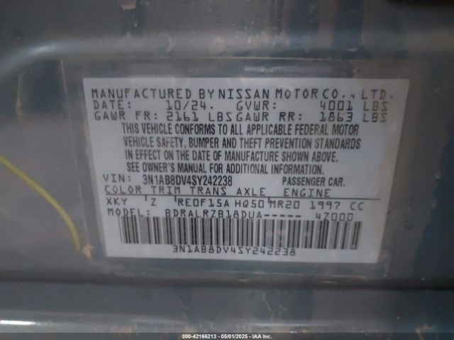 3N1AB8DV4SY242238 Nissan 2025