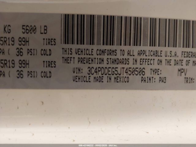 2018 DODGE JOURNEY 3C4PDDEG5JT450506 Photo 8