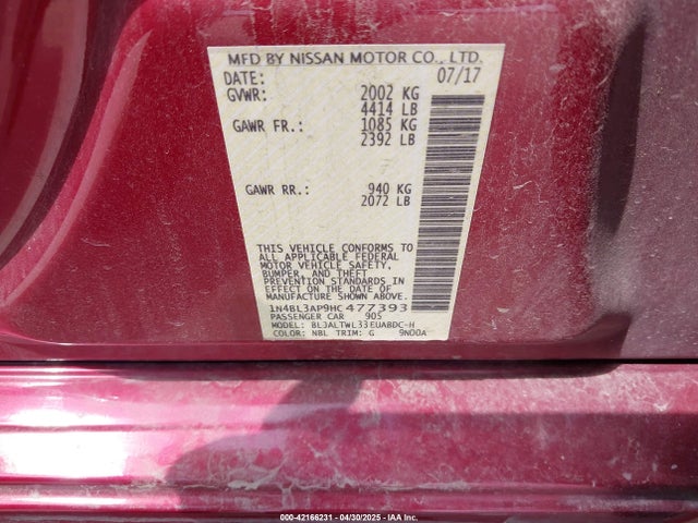 1N4BL3AP9HC477393 Nissan Altima