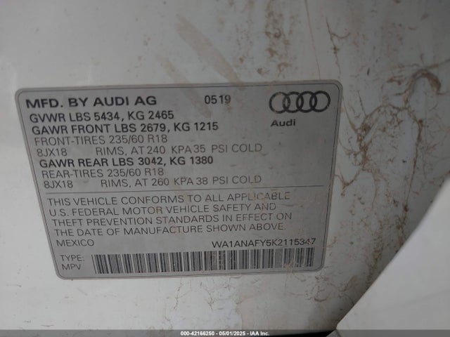 2019 AUDI Q5 WA1ANAFY5K2115347 Photo 8