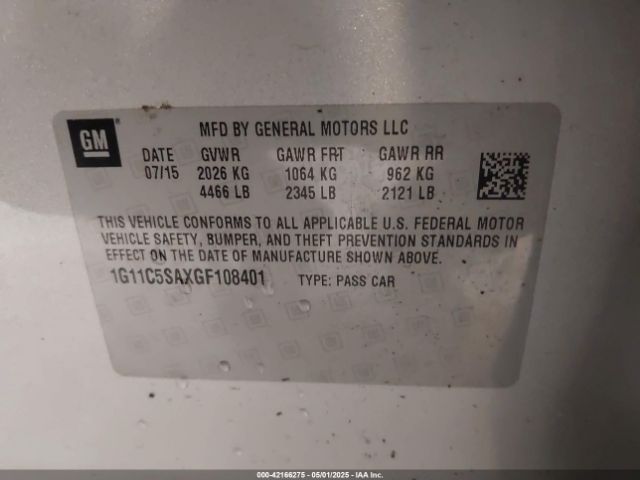1G11C5SAXGF108401 Chevrolet Malibu Limited Lt