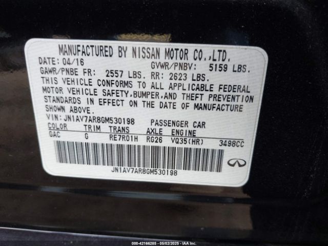 2016 INFINITI Q50 HYBRID JN1AV7AR8GM530198 Photo 8