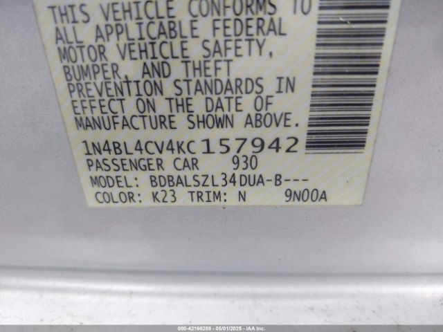 1N4BL4CV4KC157942 Nissan Altima