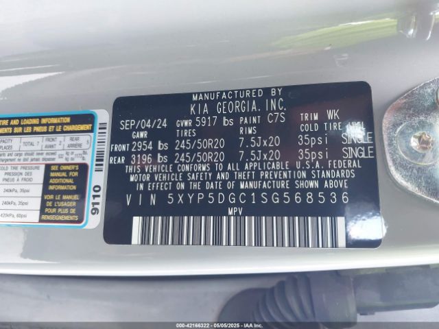5XYP5DGC1SG568536 KIA Telluride Sx Prestige X-line