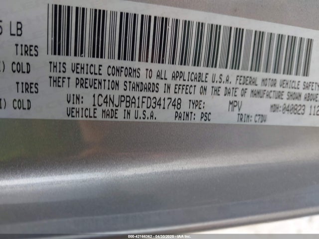 1C4NJPBA1FD341748 Jeep Patriot Altitude Edition