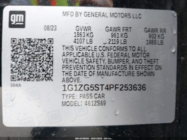 1G1ZG5ST4PF253636 Chevrolet Malibu Fwd Rs