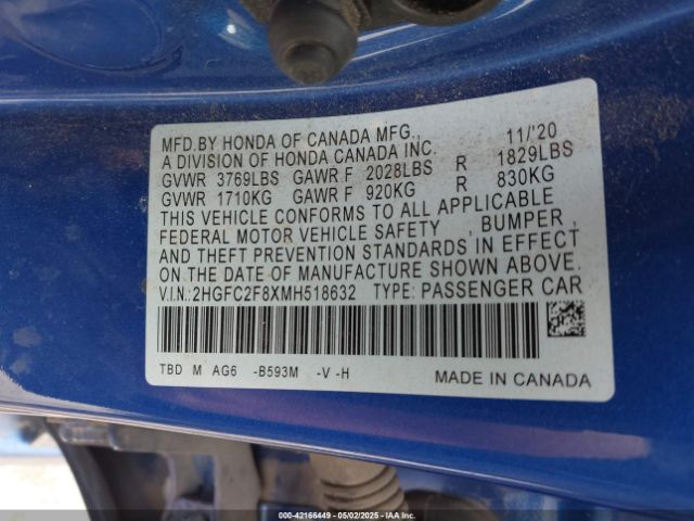 2HGFC2F8XMH518632 Honda k20c2
