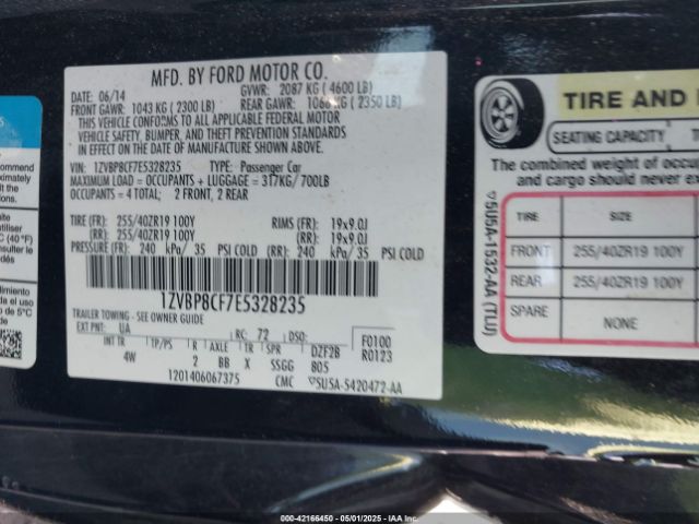 1ZVBP8CF7E5328235 Ford Mustang Gt Premium