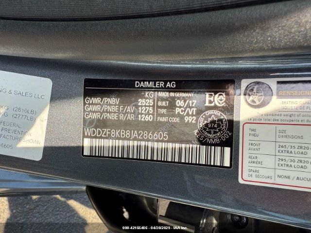 WDDZF8KB8JA286605 Mercedes-Benz Amg E 63 S 4matic
