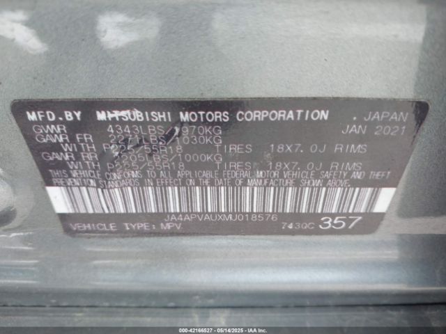 2021 MITSUBISHI OUTLANDER SPORT JA4APVAUXMU018576 Photo 8