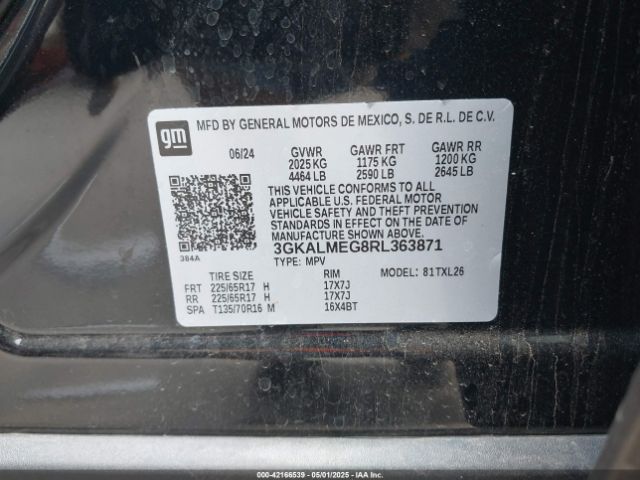 3GKALMEG8RL363871 GMC Terrain Fwd Sle