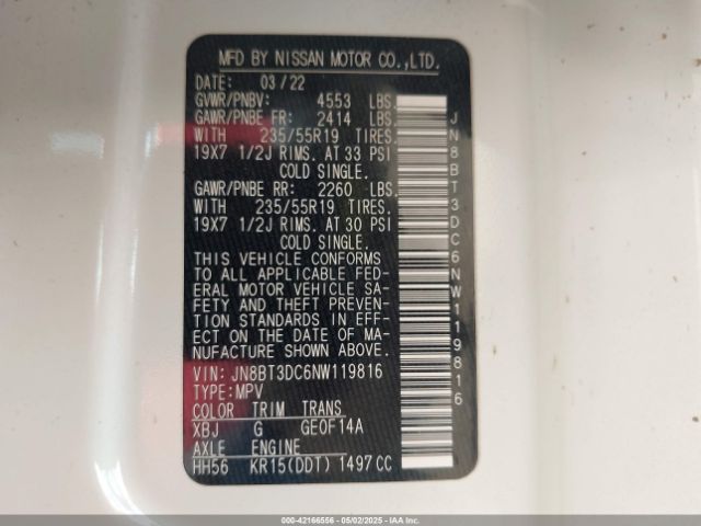 2022 NISSAN ROGUE JN8BT3DC6NW119816 Photo 8