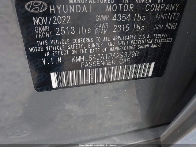 KMHL64JA1PA293790 Hyundai SONATA SEL