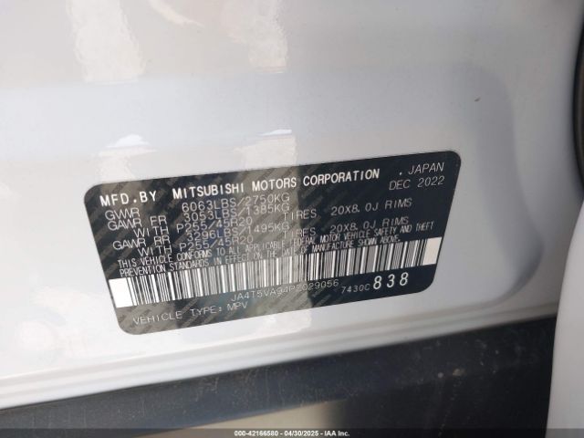 2023 MITSUBISHI OUTLANDER PHEV JA4T5VA94PZ029056 Photo 8