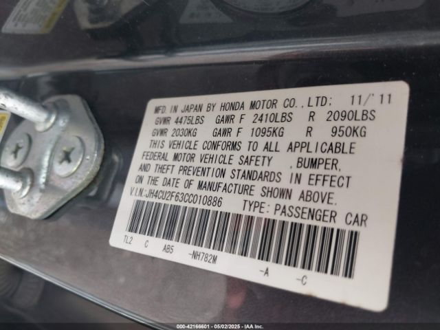 2012 ACURA TSX JH4CU2F63CC010886 Photo 8