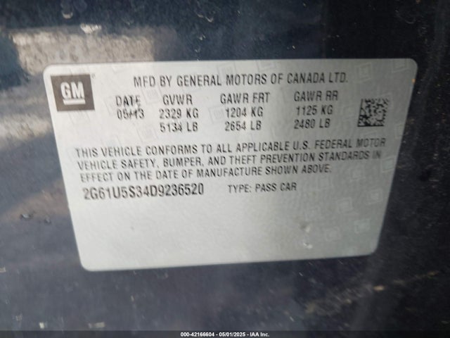2013 CADILLAC XTS 2G61U5S34D9236520 Photo 8