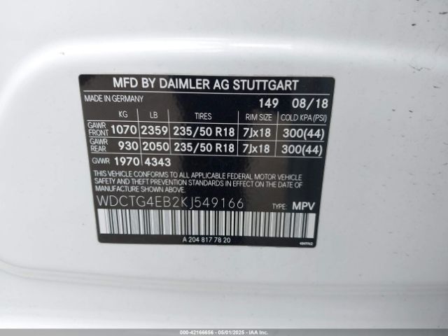 2019 MERCEDES-BENZ GLA 250 WDCTG4EB2KJ549166 Photo 8