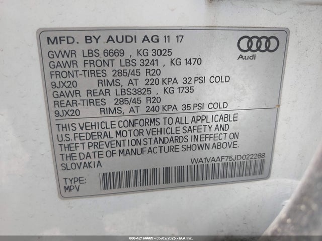 2018 AUDI Q7 WA1VAAF75JD022268 Photo 8