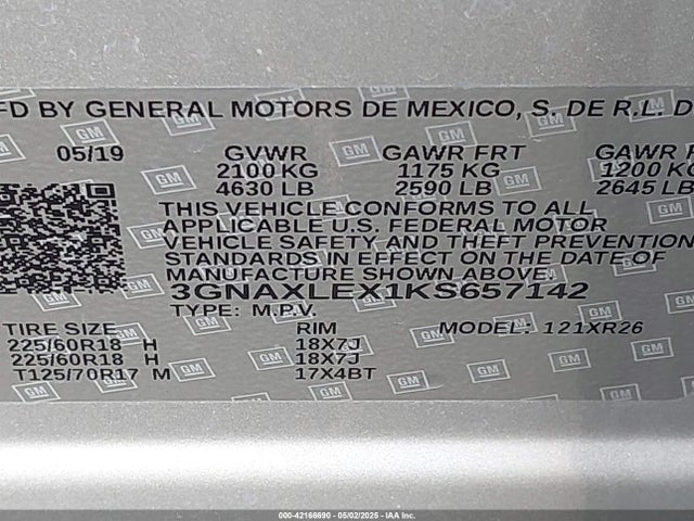 Chevrolet EQUINOX LT 2019 3GNAXLEX1KS657142 Image 9