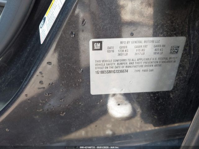 1G1BE5SM1G7236674 Chevrolet Cruze Lt Auto