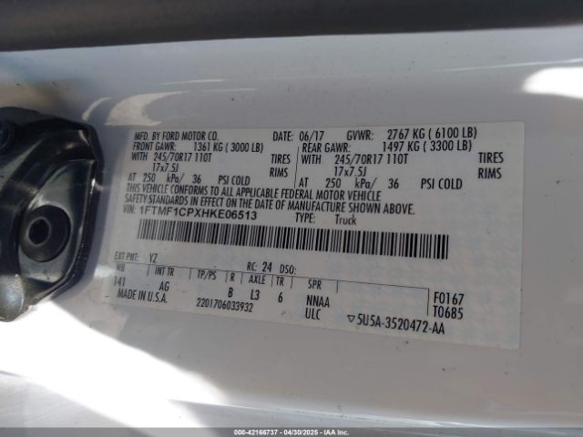 1FTMF1CPXHKE06513 Ford F-150 Xl
