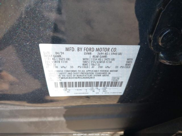 1FMSK8DH6RGA88263 Ford EXPLORER XLT