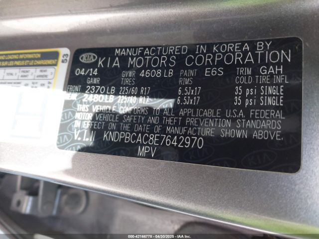 KNDPBCAC8E7642970 KIA Sportage Lx