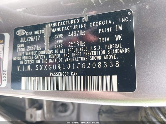 5XXGU4L31JG208338 KIA OPTIMA EX