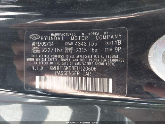 KMHHT6KD8EU120606 Hyundai Genesis 2.0t Premium