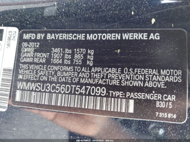 2013 MINI HARDTOP WMWSU3C56DT547099 Photo 8