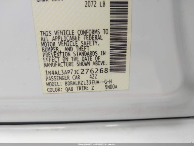 1N4AL3AP7JC276268 Nissan Altima 2.5 Sr