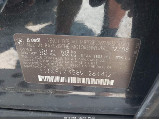 2009 BMW X5 5UXFE43589L264412 Photo 8