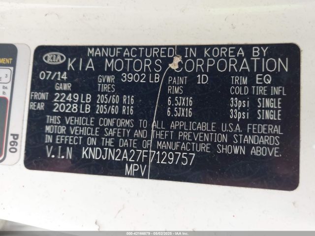 KNDJN2A27F7129757 KIA Soul