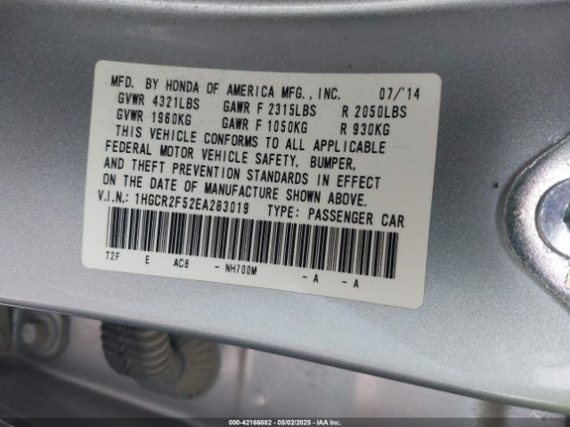 1HGCR2F52EA283019 Honda Accord Sport