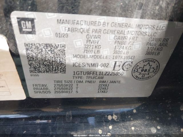 1GTU9FEL1LZ225850 GMC Sierra 1500 4wd  Short Box Denali/4wd  Standard Box Denali