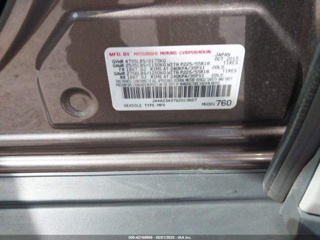JA4AZ3A37GZ013607 Mitsubishi Outlander Se