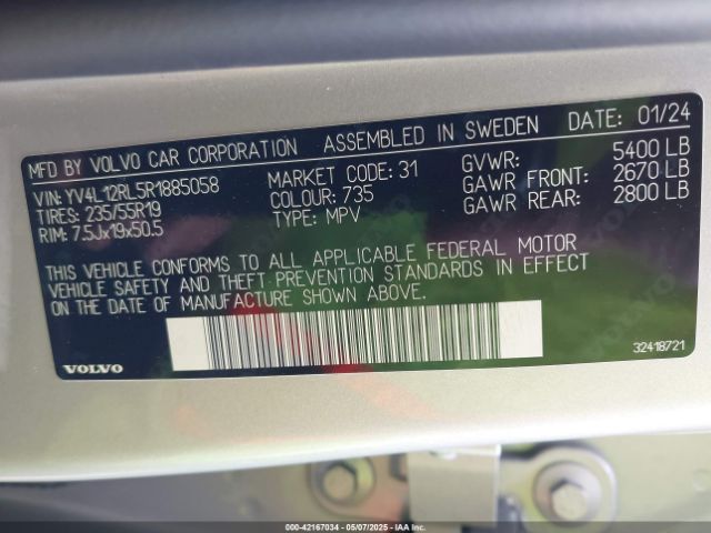 2024 VOLVO XC60 YV4L12RL5R1885058 Photo 8