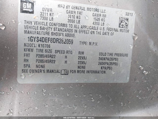2013 CADILLAC ESCALADE 1GYS4DEF8DR282059 Photo 8