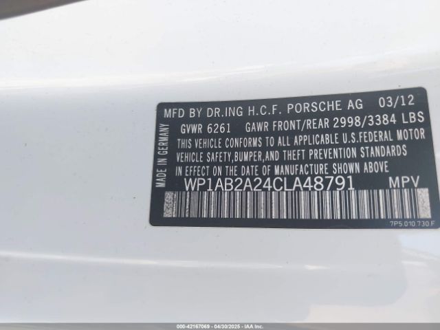 2012 PORSCHE CAYENNE WP1AB2A24CLA48791 Photo 8