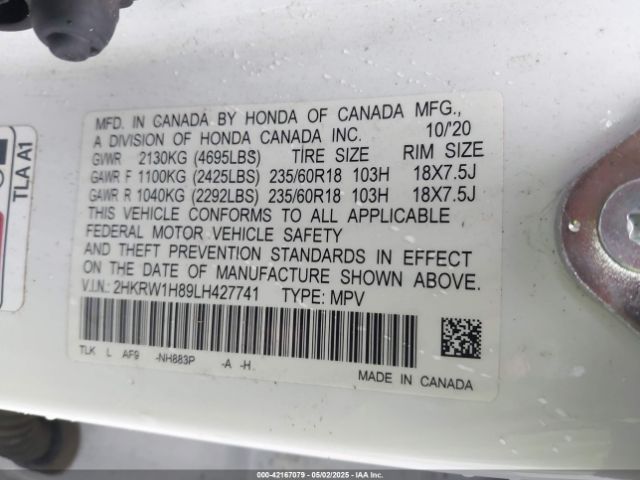 2020 HONDA CR-V 2HKRW1H89LH427741 Photo 8