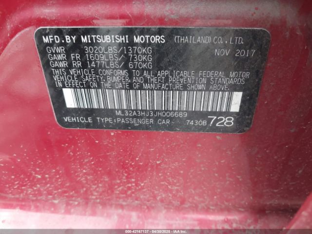 2018 MITSUBISHI MIRAGE ML32A3HJ3JH006689 Photo 8