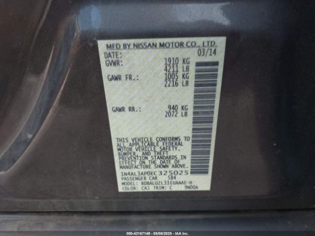 1N4AL3AP0EC325025 Nissan 2014