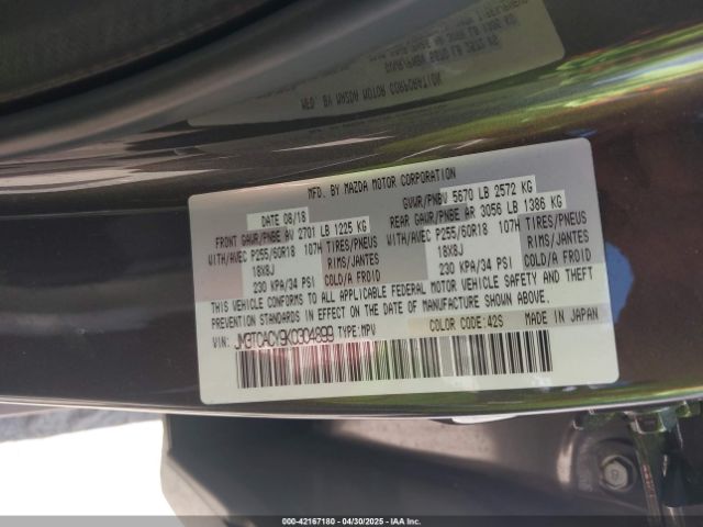 2019 MAZDA CX-9 JM3TCACY9K0304899 Photo 8