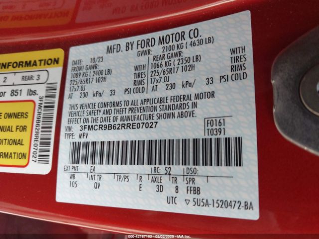 2024 FORD BRONCO SPORT 3FMCR9B62RRE07027 Photo 8