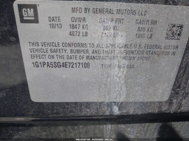 1G1PA5SG4E7217108 Chevrolet Cruze Ls Auto