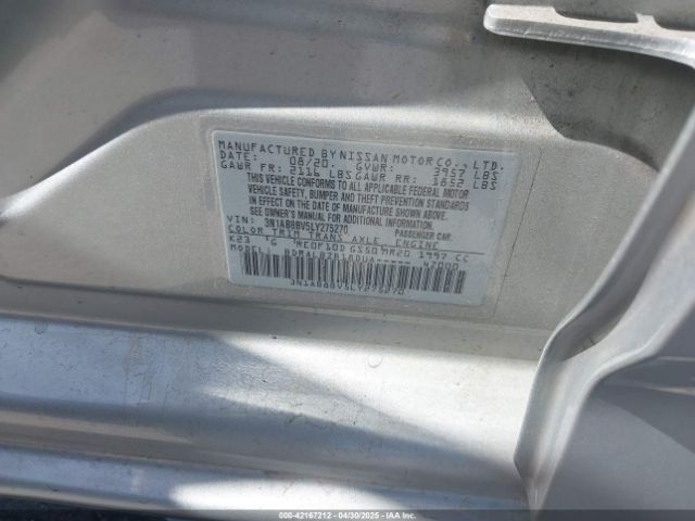 3N1AB8BV5LY275270 Nissan Sentra S Xtronic Cvt