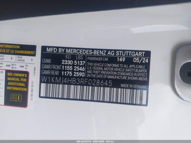 W1KMJ4HB3RF028645 Mercedes-Benz m254