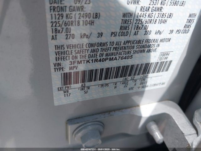 3FMTK1R40PMA76405 Ford Mustang Mach-e Select