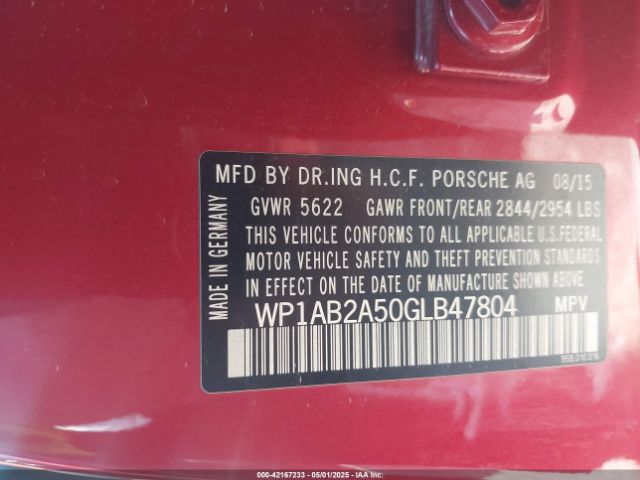 2016 PORSCHE MACAN WP1AB2A50GLB47804 Photo 8